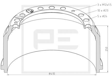 PE AUTOMOTIVE Bremžu trumulis 016.400-00A